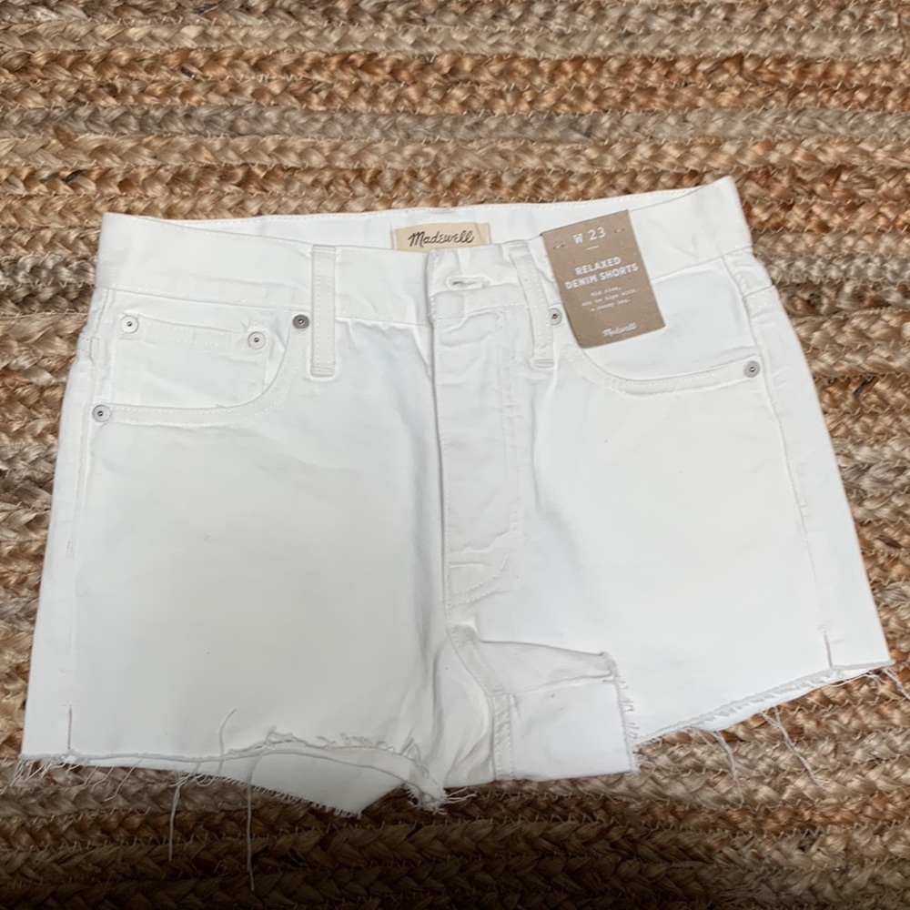 NWT Madewell White Jean Shorts - relaxed denim shorts